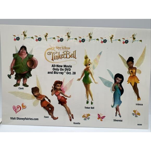 Walt Disney Pictures Peter Pan Tinkerbell Tattoo Temporary Tattoos Fairies Fairy - Picture 1 of 9